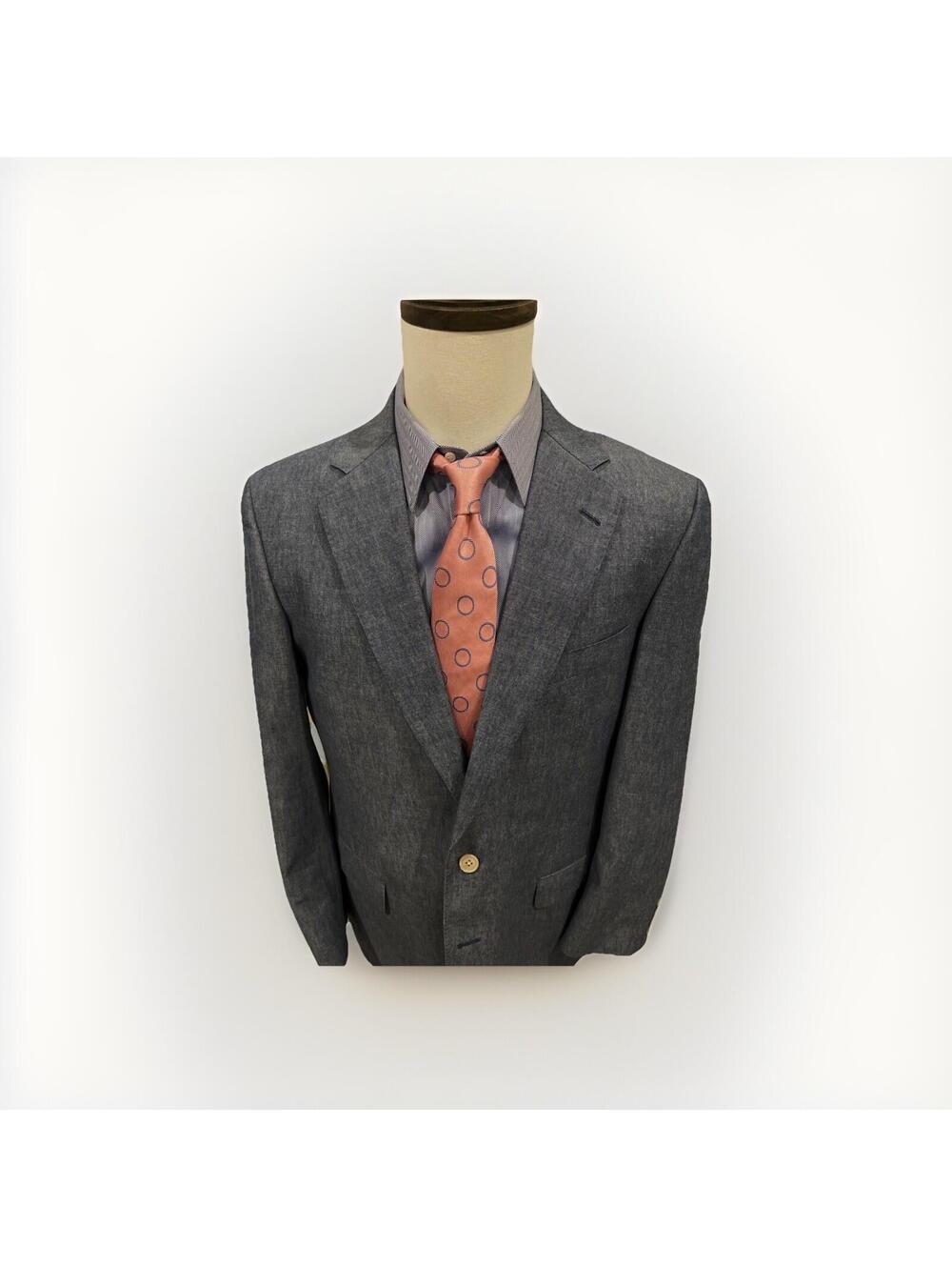 MINT BROOKS BROTHERS 100% COTTON 1818 MADISON BLAZER 40L DENIM BLUE VGC!